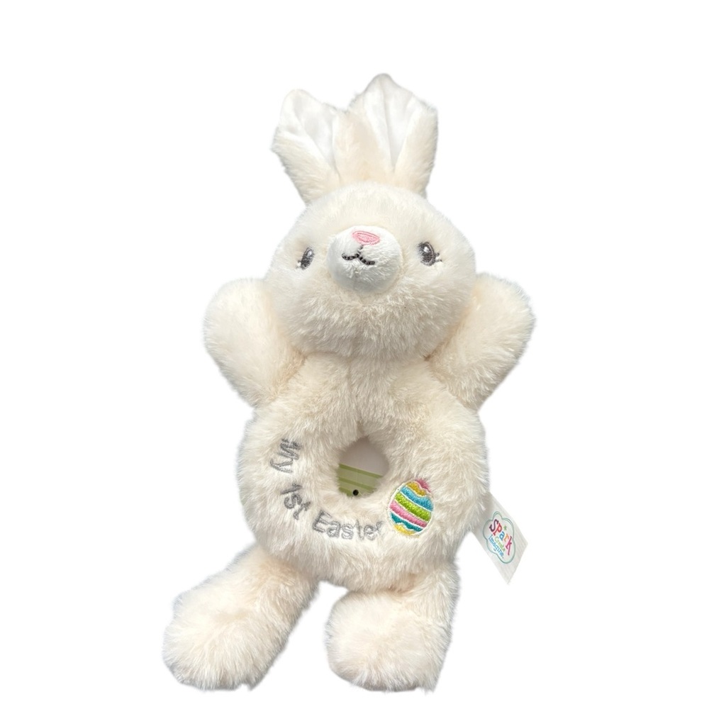 Spark Create Image - Soft Bunny Rattle Plush for all ages - “My First Easter”